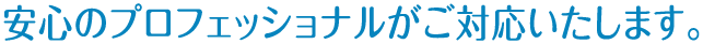 安心のプロフェッショナルがご対応いたします。